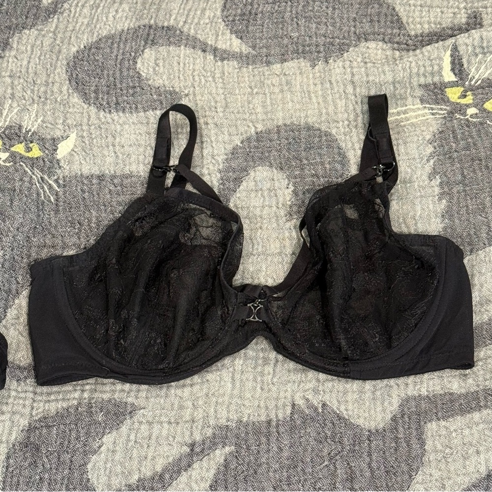 Panache Vibrant Black Lace Bra UK 30ff